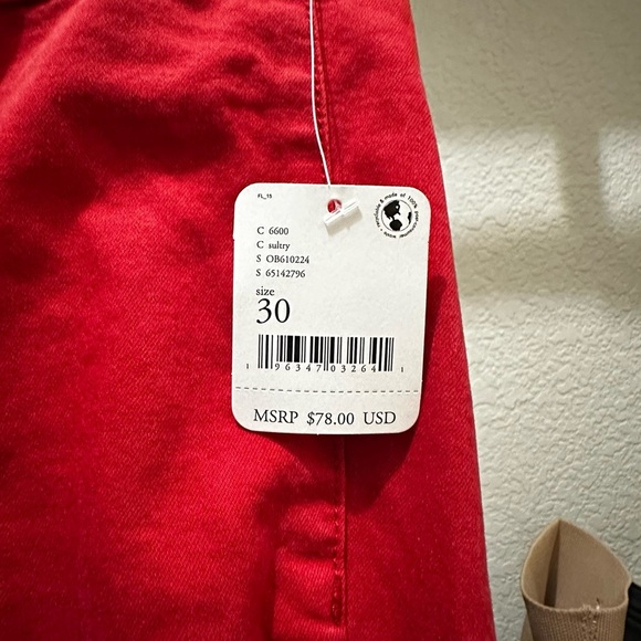 NWT Free People Scarlet Red Denim Jeans - Picture 3 of 3